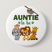 Tante um Jungle Safari TierBaby-Dusche zu sein Button (Vorderseite)