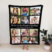 Tante Uncle 12 Foto Collage Black Fleecedecke