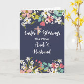 Tante und Ehemann Ostersegnung des Risen Christi Karte (Gelbe Blume)