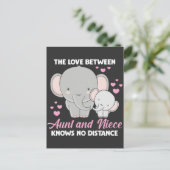 Tante und Niece Liebe Tantchen Familie Elefantenhe Postkarte (Stehend Vorderseite)