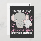 Tante und Niece Liebe Tantchen Familie Elefantenhe Postkarte (Vorne/Hinten)