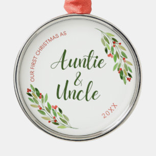 Tante und Onkel erste Weihnachten Ornament Aus Metall
