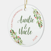 Tante und Onkel erste Weihnachtsfeier Keramik Orna Ornament (Links)