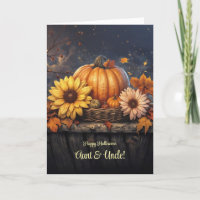 Tante und Onkel Happy Halloween mit Korb