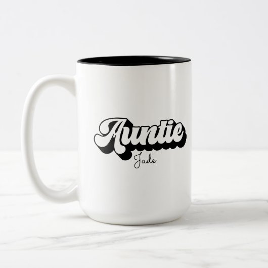 Tante und Tante's Bestie Personalisiert svg Zweifarbige Tasse (Links)