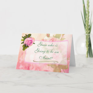 Tante Vintage Rose Baby Ankündigungs Karte