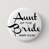 Tante von Bride Retro Personalisiert Button (Vorderseite)