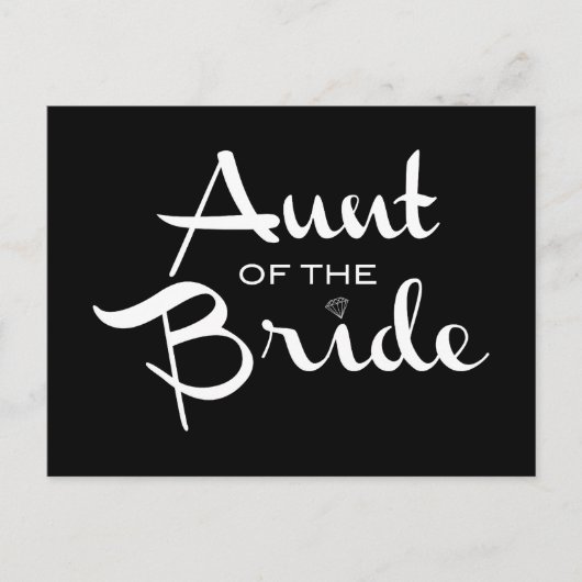 Tante von Bride White auf schwarz Postkarte (Vorderseite)