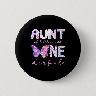 Tante von kleinen Fräulein wundervoller Schmetterl Button