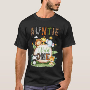 Tante von The Wild One 1. Geburtstag Junge Safari T-Shirt