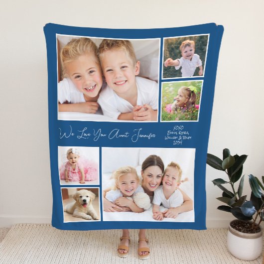 Tante We Liebe Sie Foto Personalisiert Blue Fleecedecke