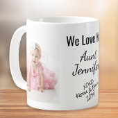 Tante We Liebe Sie Personalisierte Foto-Namen Kaffeetasse