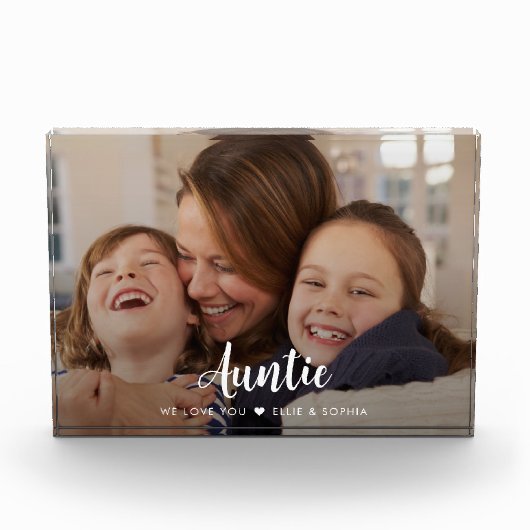 Tante We Liebe You Modern Script Fotoblock (Vorderseite)