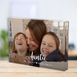 Tante We Liebe You Modern Script Fotoblock