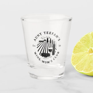 Tante-Wein-Club-für-Mütter-T-Shirt - Schwarz Schnapsglas