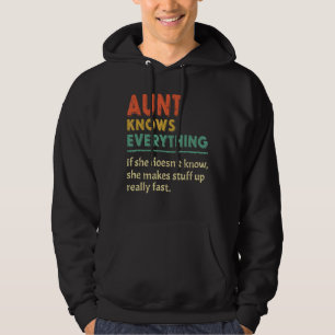 Tante weiß alles, was Frauen Muttertag Vintag Hoodie