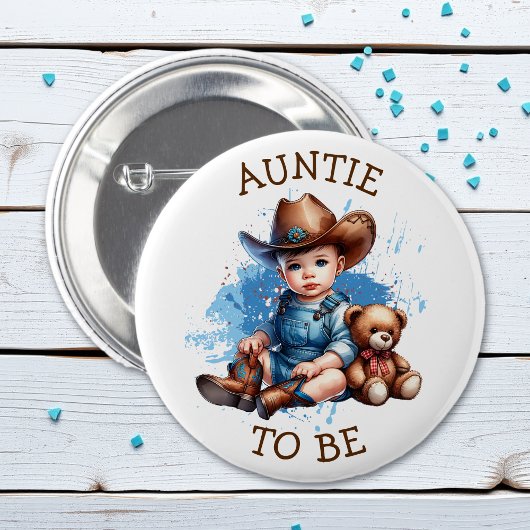 Tante | Western Baby Cowboy Babydusche Button