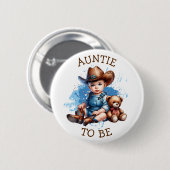Tante | Western Baby Cowboy Babydusche Button (Vorne & Hinten)