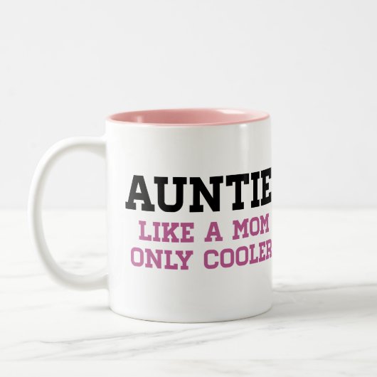 Tante, wie eine Mama nur cooler Zweifarbige Tasse (Links)