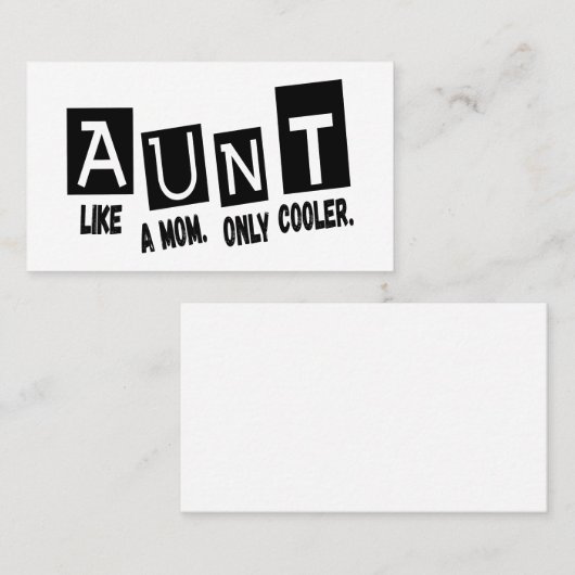 Tante wie Mutter nur cooler Visitenkarte (Vorne/Hinten)