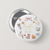Tante-wird-Baby-Party-Button im Frühlingsgarten-St Button (Vorne & Hinten)
