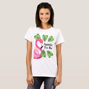 Tante wird Flamingo Tropische Blätter Party  T-Shirt