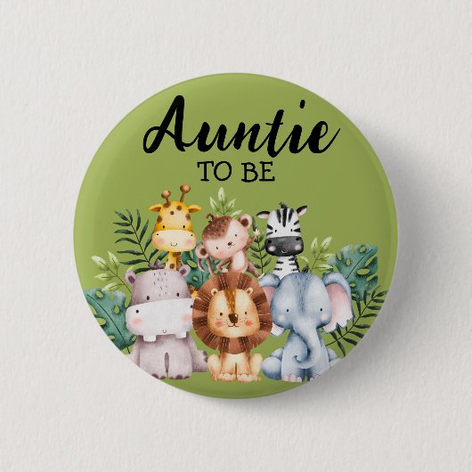 Tante | Woodland Creatures Babydusche Button (Vorderseite)