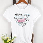 Tante Word Cloud Pink und Blue Heart T-Shirt