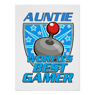 Tante World's best Gamer Retro-Logo Poster