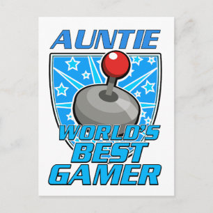 Tante World's bester Gamer Retro-Logo Feiertagspostkarte