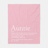 Tante Zitat Girly Pink Moderner Spaß Cool Fleecedecke (Vorderseite)