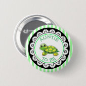 Tante zu Baby Shower Button Schildkröte Thema (Vorne & Hinten)