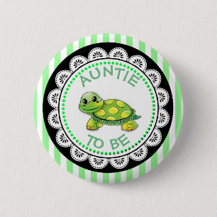 Tante zu Baby Shower Button Schildkröte Thema