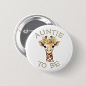 Tante zu Baby Shower Button Wild One Zoo (Vorne & Hinten)