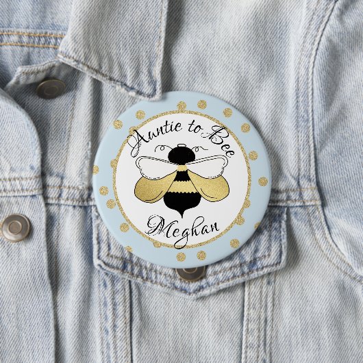 Tante zu Bee Gold Confetti Button (Beispiel)