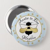 Tante zu Bee Gold Confetti Button (Vorne & Hinten)