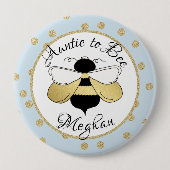Tante zu Bee Gold Confetti Button (Vorderseite)