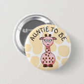 Tante zu Giraffe Baby Showknopf Button (Vorne & Hinten)