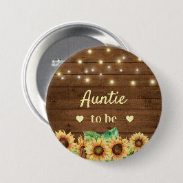 Tante zu New Tante Rustic Sunflower Baby Dusche Button