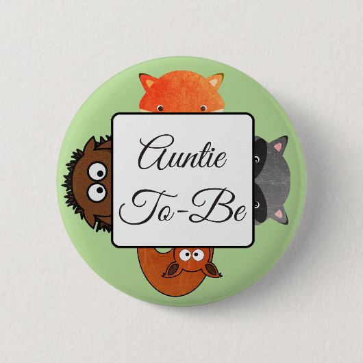 Tante zu sein Button Fox Woodlands Thema (Vorderseite)