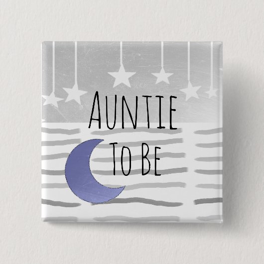 Tante zu Stars und Moon Baby Dusche Button (Vorderseite)