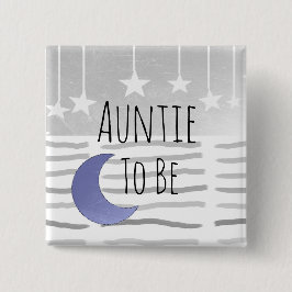 Tante zu Stars und Moon Baby Dusche Button