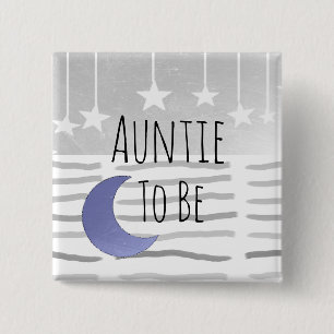 Tante zu Stars und Moon Baby Dusche Button