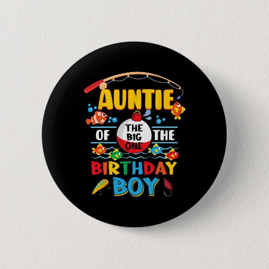 Tanten der großen Fischen 1. Geburtstag ofisal Button (Vorderseite)