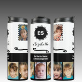 Tanten fügen einen Namen Foto Collage weiß schwarz Thermosbecher