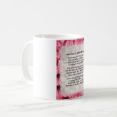 Tantengedicht - rosa Blumenmuster Kaffeetasse (Vorderseite Links)