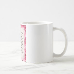 Tantengedicht - rosa Blumenmuster Kaffeetasse