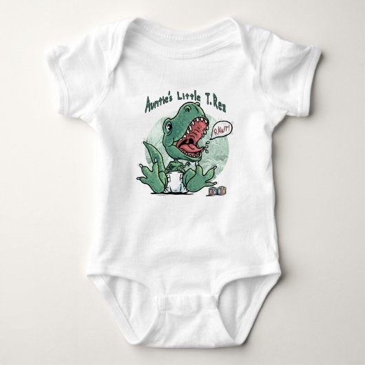 Tante's Little T. Rex von Mudge Studios Baby Strampler (Vorderseite)