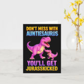 Tantesaurus Muttertag Tante Auntiesaurus Rex Dino Karte (Gelbe Blume)