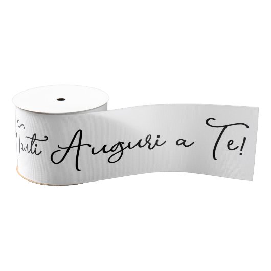 'Tanti Auguri a Te' Black Script on White Ripsband (Spule)
